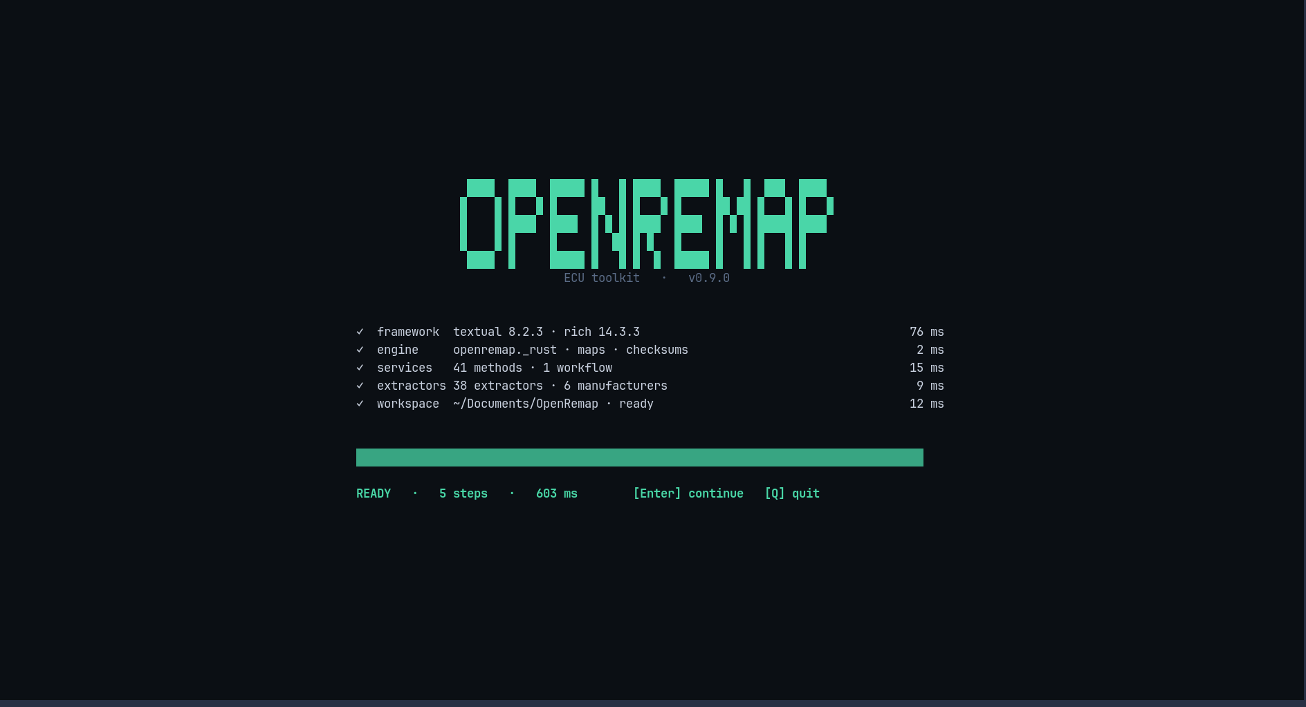 The BOOT screen